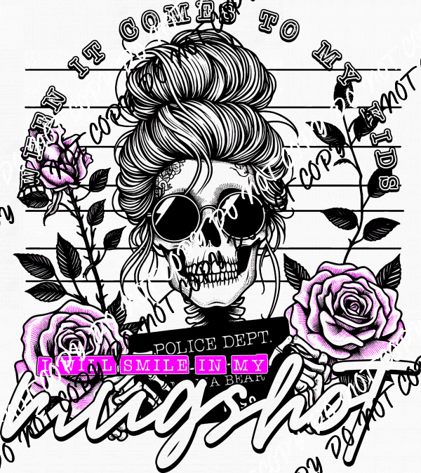 Smile in My Mugshot Family Titles DTF Transfer (See Title Options) - We Print U Press DTF Transfers