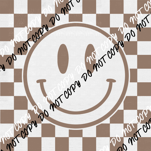 Smiley Checkered DTF Transfer - We Print U Press DTF Transfers