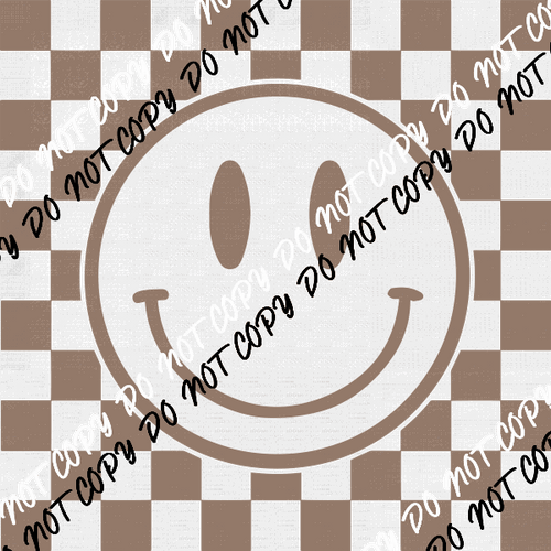 Smiley Checkered DTF Transfer - We Print U Press DTF Transfers
