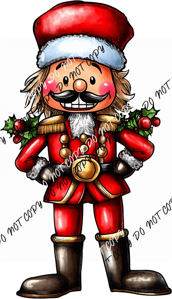 Smiley Nutcracker Christmas DTF Transfer - We Print U Press DTF Transfers