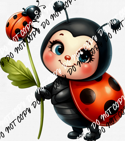 Smiling Ladybug DTF Transfer - We Print U Press DTF Transfers