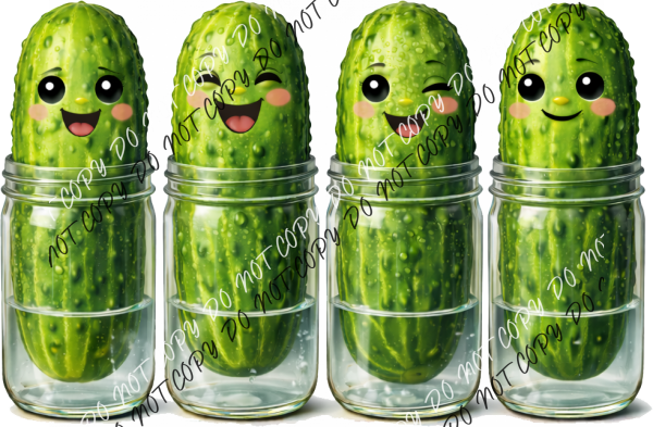 Smiling Pickle Jar Cuties DTF Transfer RTP DTF Transfers