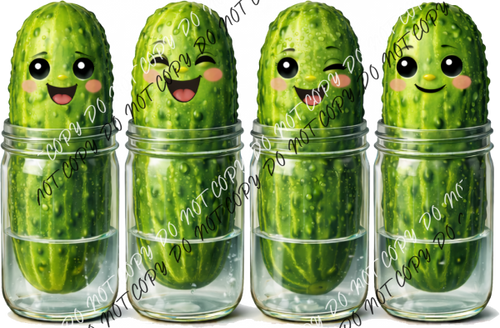 Smiling Pickle Jar Cuties DTF Transfer RTP DTF Transfers