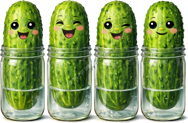 Smiling Pickle Jar Cuties DTF Transfer RTP DTF Transfers