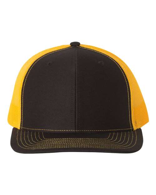 Snapback Trucker Cap - Black/ Gold - We Print U Press DTF Transfers