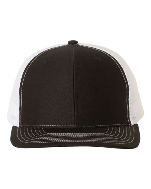 Snapback Trucker Cap - Black/ White - We Print U Press DTF Transfers