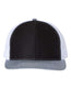 Snapback Trucker Cap - Black/ White/ Heather Grey - We Print U Press DTF Transfers