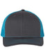 Snapback Trucker Cap - Charcoal/ Neon Blue - We Print U Press DTF Transfers