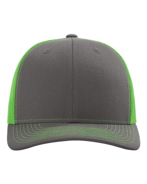 Snapback Trucker Cap - Charcoal/ Neon Green - We Print U Press DTF Transfers