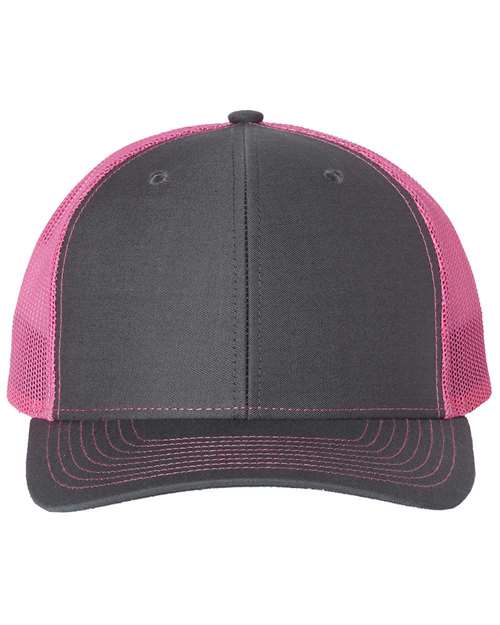 Snapback Trucker Cap - Charcoal/ Neon Pink - We Print U Press DTF Transfers