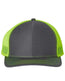 Snapback Trucker Cap - Charcoal/ Neon Yellow - We Print U Press DTF Transfers