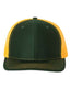 Snapback Trucker Cap - Dark Green/ Gold - We Print U Press DTF Transfers