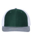 Snapback Trucker Cap - Dark Green/ White/ Heather Grey - We Print U Press DTF Transfers