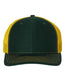 Snapback Trucker Cap - Dark Green/ Yellow - We Print U Press DTF Transfers