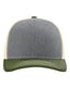 Snapback Trucker Cap - Heather Grey/ Birch/ Army Olive - We Print U Press DTF Transfers