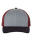 Snapback Trucker Cap - Heather Grey/ Cardinal/ Navy - We Print U Press DTF Transfers