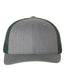 Snapback Trucker Cap - Heather Grey/ Dark Green - We Print U Press DTF Transfers