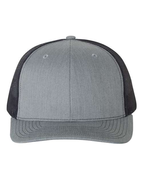 Snapback Trucker Cap - Heather Grey/ Navy - We Print U Press DTF Transfers