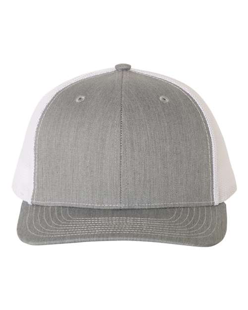 Snapback Trucker Cap - Heather Grey/ White - We Print U Press DTF Transfers