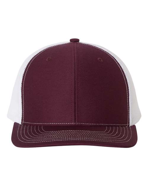 Snapback Trucker Cap - Maroon/ White - We Print U Press DTF Transfers