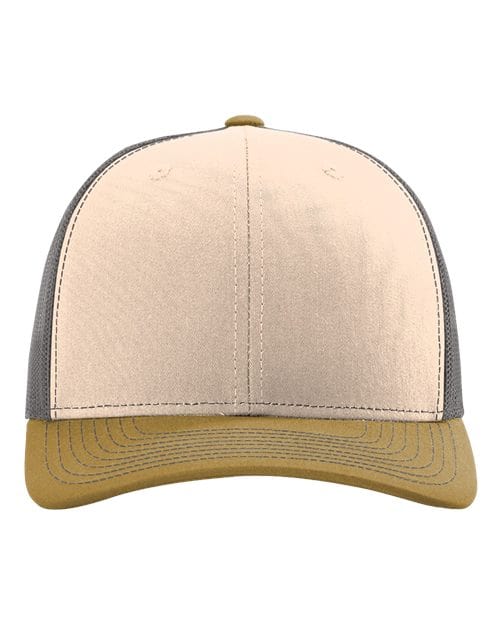 Snapback Trucker Cap - Mink Beige/ Charcoal/ Amber Gold - We Print U Press DTF Transfers