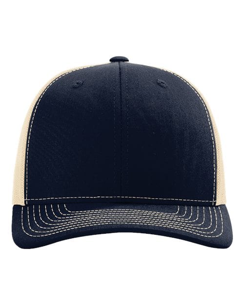 Snapback Trucker Cap - Navy/ Khaki - We Print U Press DTF Transfers