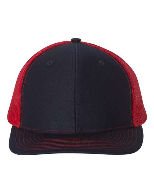 Snapback Trucker Cap - Navy/ Red - We Print U Press DTF Transfers