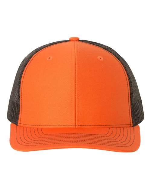 Snapback Trucker Cap - Orange/ Black - We Print U Press DTF Transfers