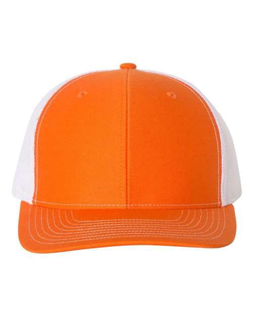 Snapback Trucker Cap - Orange/ White - We Print U Press DTF Transfers