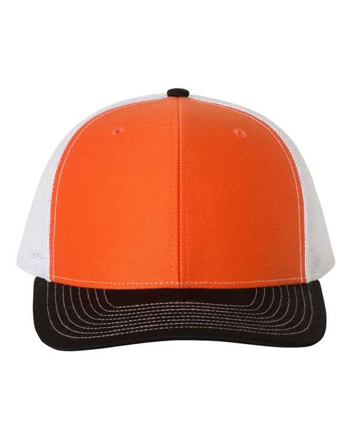 Snapback Trucker Cap - Orange/ White/ Black - We Print U Press DTF Transfers