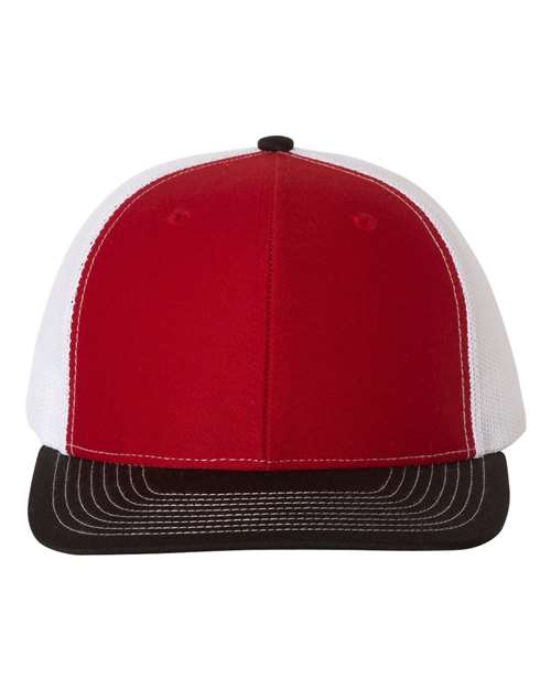 Snapback Trucker Cap - Red/ White/ Black - We Print U Press DTF Transfers