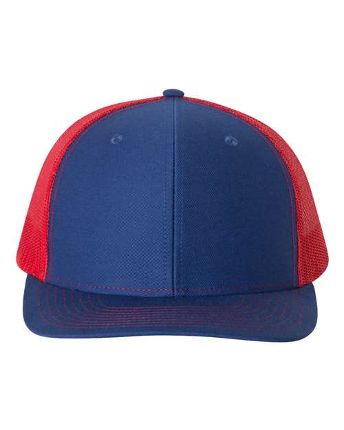 Snapback Trucker Cap - Royal/ Red - We Print U Press DTF Transfers