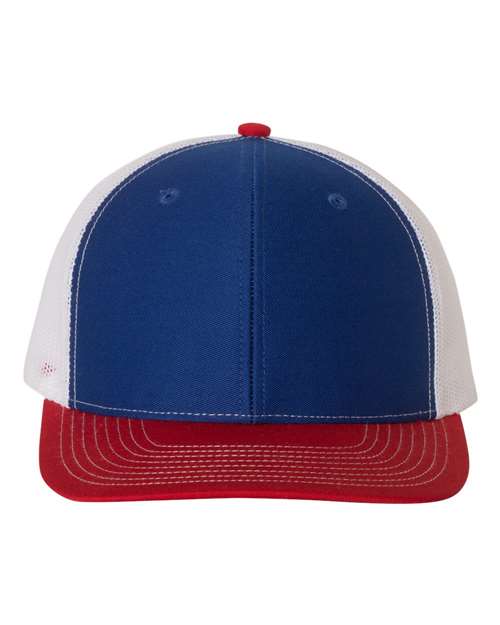 Snapback Trucker Cap - Royal/ White/ Red - We Print U Press DTF Transfers