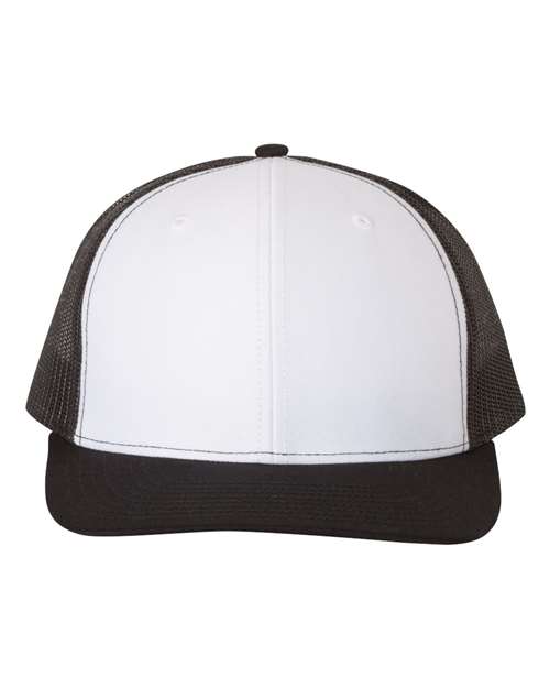 Snapback Trucker Cap - White/ Black - We Print U Press DTF Transfers