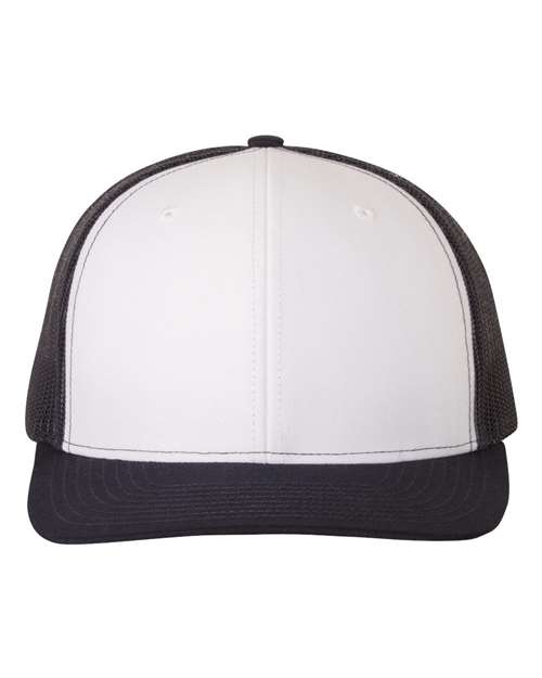 Snapback Trucker Cap - White/ Navy - We Print U Press DTF Transfers