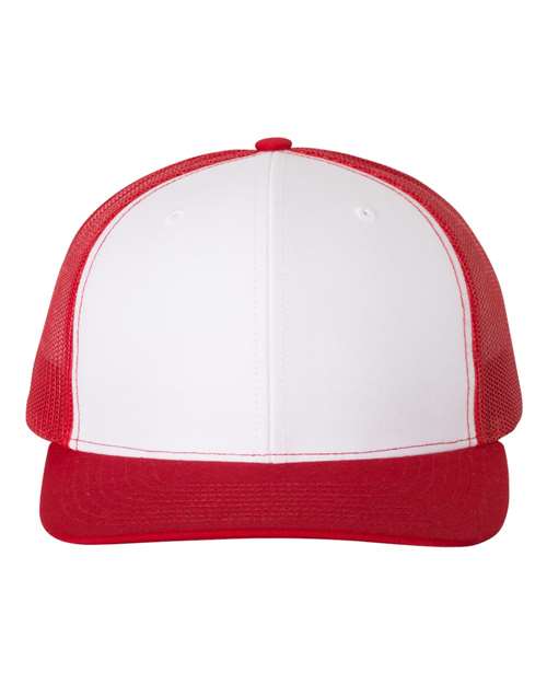 Snapback Trucker Cap - White/ Red - We Print U Press DTF Transfers