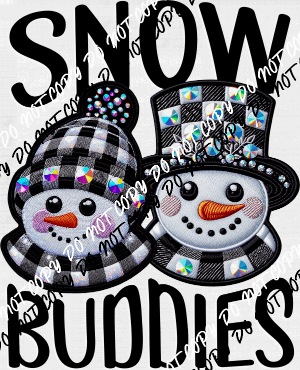 Snow Buddies - Charming Snowman DTF Transfer - We Print U Press DTF Transfers