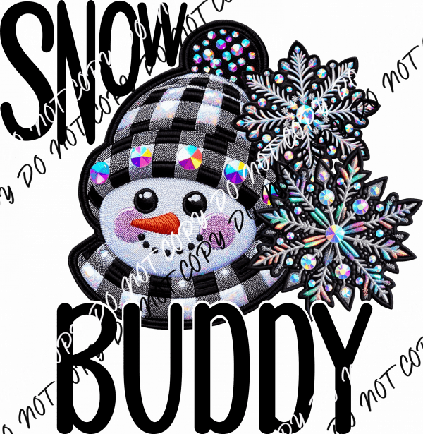 Snow Buddy - Festive Snowman DTF Transfer - We Print U Press DTF Transfers