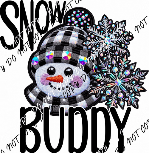 Snow Buddy - Festive Snowman DTF Transfer - We Print U Press DTF Transfers