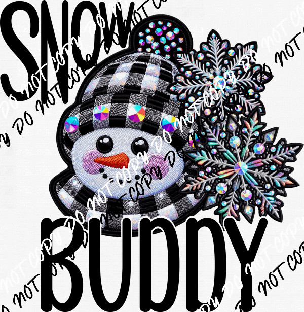 Snow Buddy - Festive Snowman DTF Transfer - We Print U Press DTF Transfers