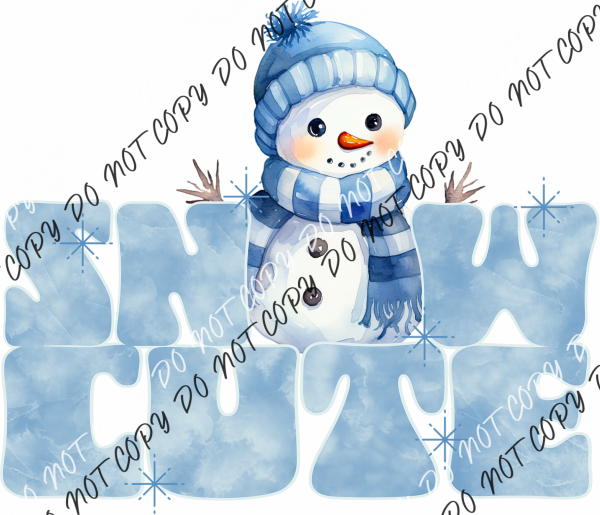 Snow Cute Snowman Blue Dtf Transfer Transfers