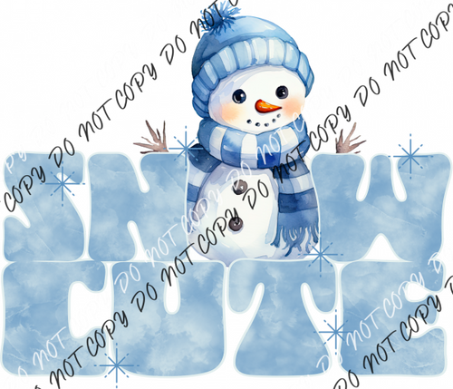 Snow Cute Snowman Blue Dtf Transfer Transfers