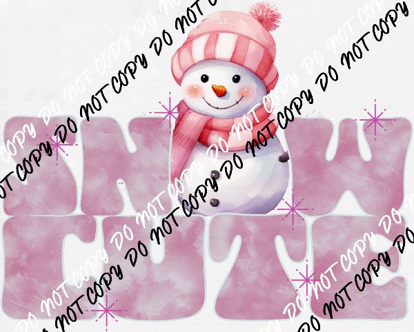 Snow Cute Snowman Pink DTF Transfer - We Print U Press DTF Transfers