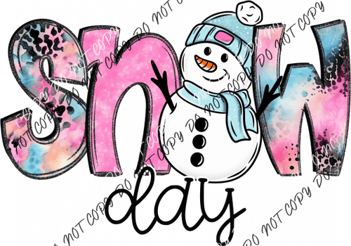 Snow Day Snowman DTF Transfer - We Print U Press DTF Transfers