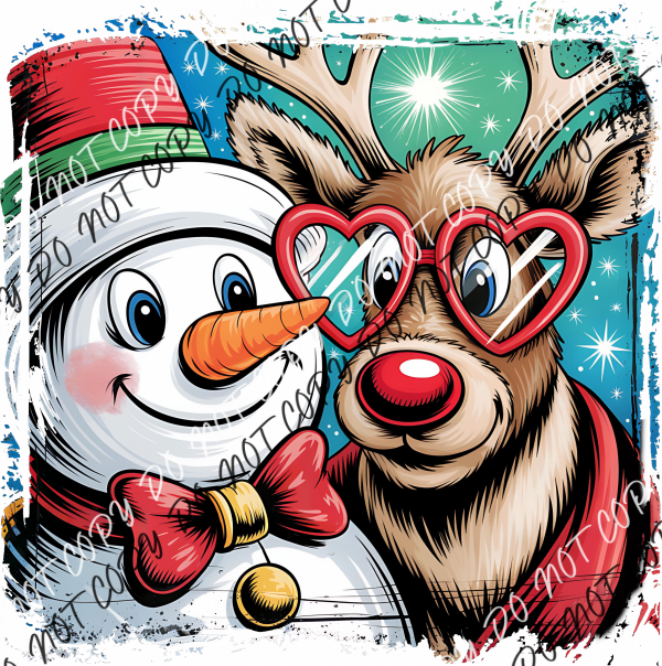 Snowman and Reindeer Besties DTF Transfer RTP DTF Transfers