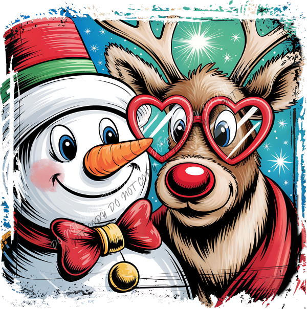 Snowman and Reindeer Besties DTF Transfer RTP DTF Transfers