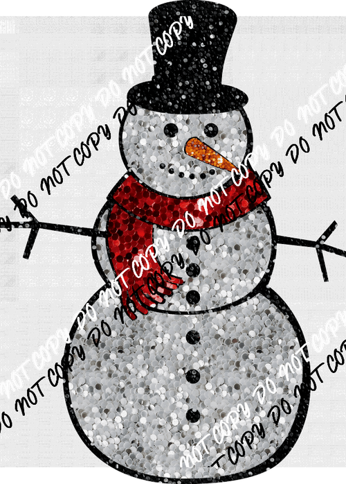 Snowman faux sequin DTF Transfer - We Print U Press DTF Transfers