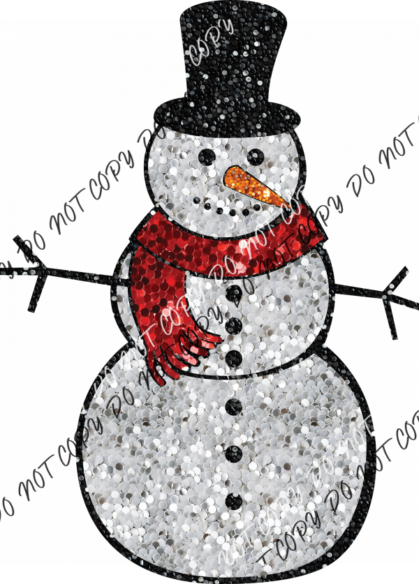 Snowman Faux Sequin Dtf Transfer Rtp Transfers