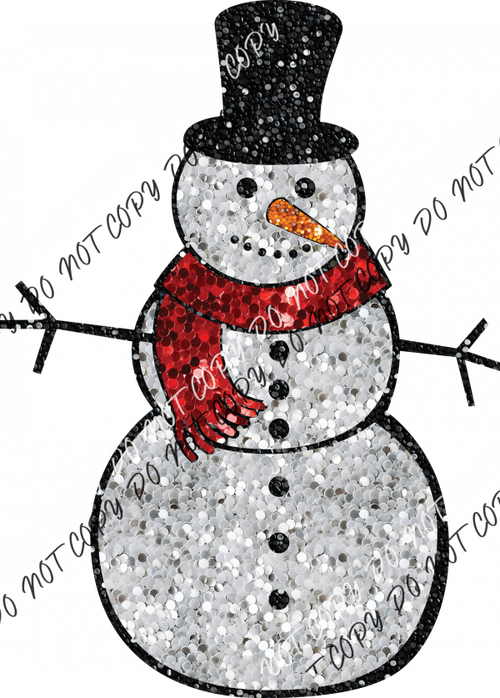 Snowman Faux Sequin Dtf Transfer Rtp Transfers