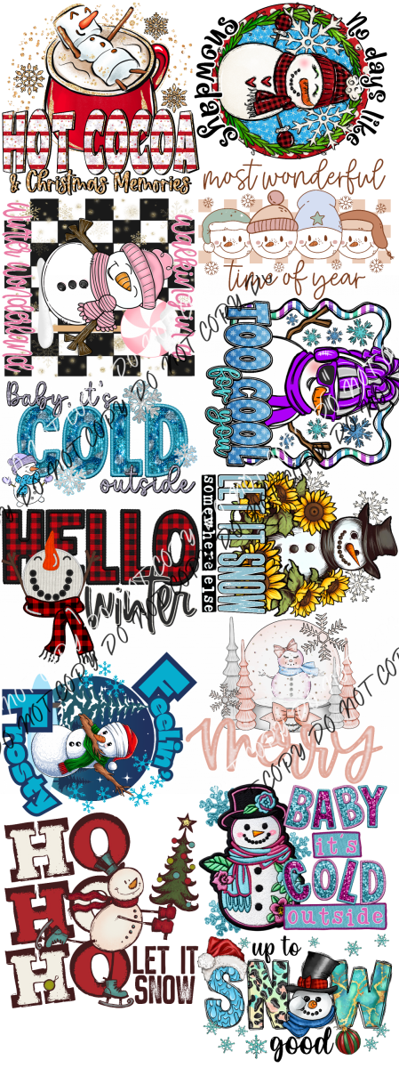 Snowman Premade Bundle 60’ Gang Sheet Dtf Transfers